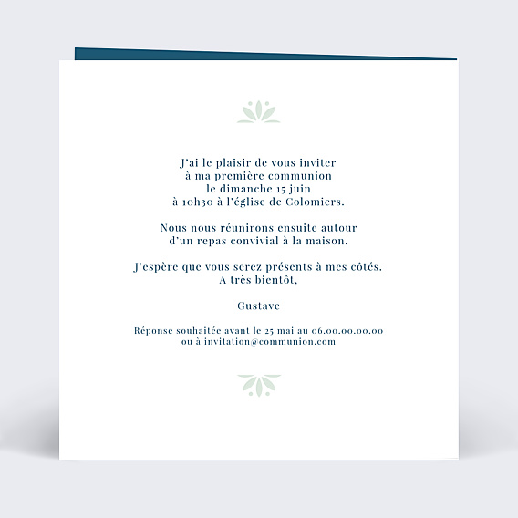 Faire-part Communion Découpe Dentelle