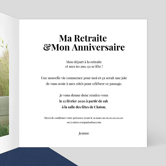 Carte d'invitation Dorure Pois Graphique Intérieur Droit