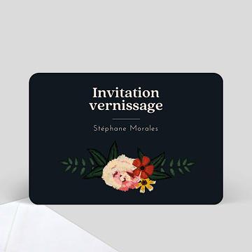 Cartes d’invitations professionnelles virtuelles personnalisables Vernissage Anémone