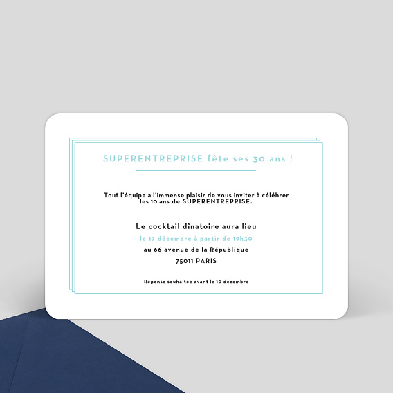 Invitation professionnelle Double Filet Verso