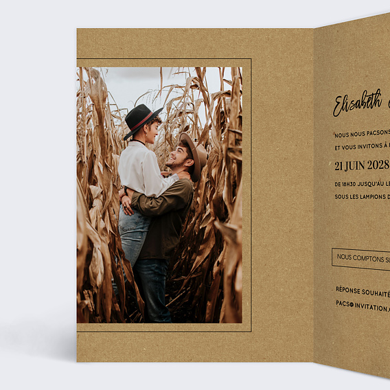 Faire part pacs Modernkraft Intérieur Gauche