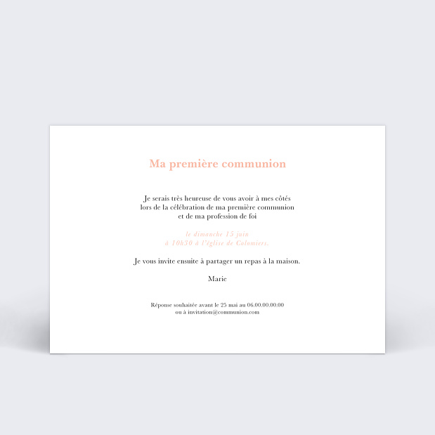 Carte de Communion Joli Multi Verso