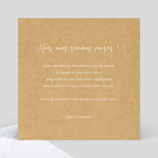 Carte Pacs Lauriers Verso