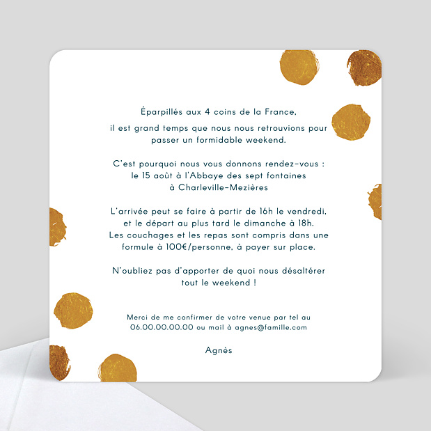 Invitation Graphique Chic Verso