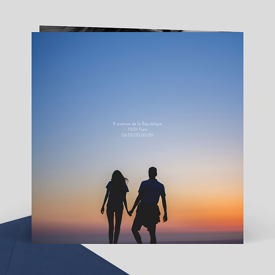 Faire part pacs Multiphotos Chic Verso