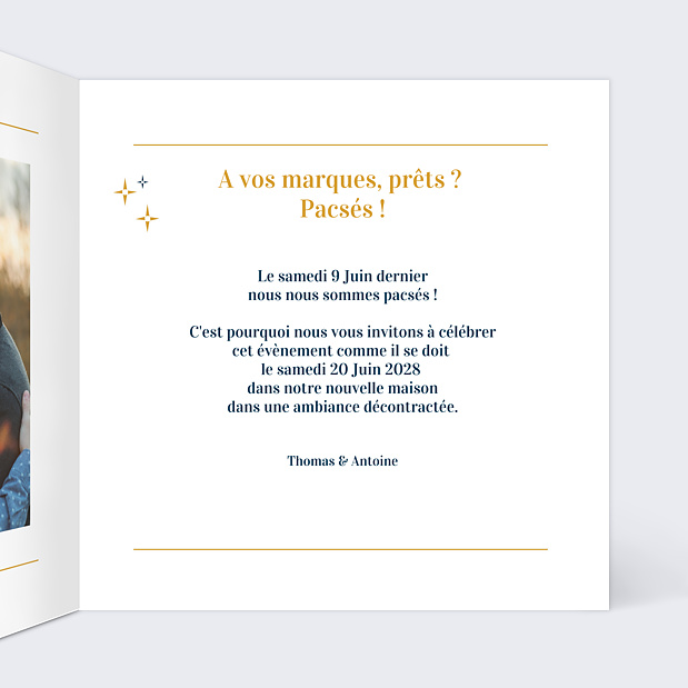 Carte Pacs 2 en 1 Intérieur Droit
