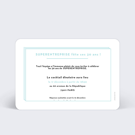 Invitation Professionnelle Double Filet