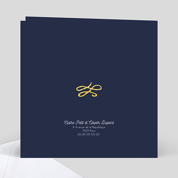 Faire part pacs Bulles Ocre Verso