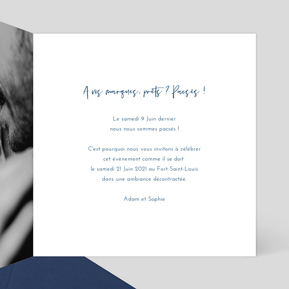 Faire part pacs Multiphotos Chic Intérieur Droit