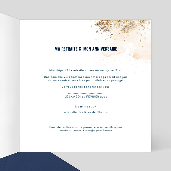 Carte d'invitation Dorure Mystique Intérieur Droit