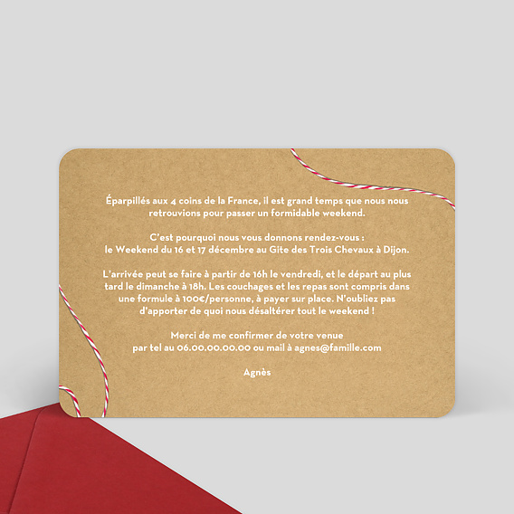 Carte d'invitation Boarding Pass Verso