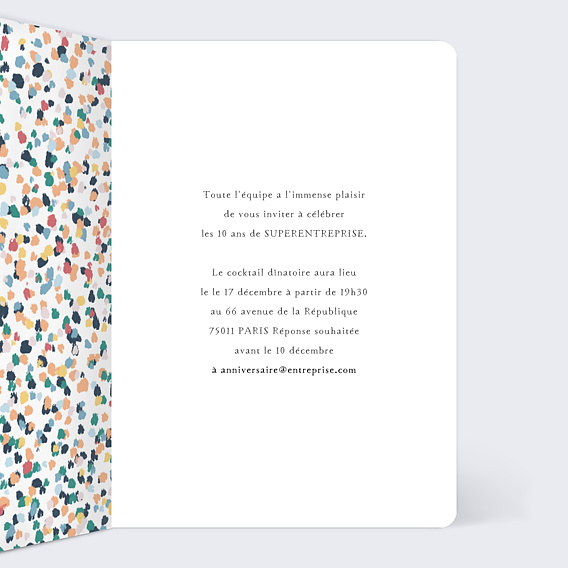 Invitation professionnelle Inauguration Balloons Intérieur Droit