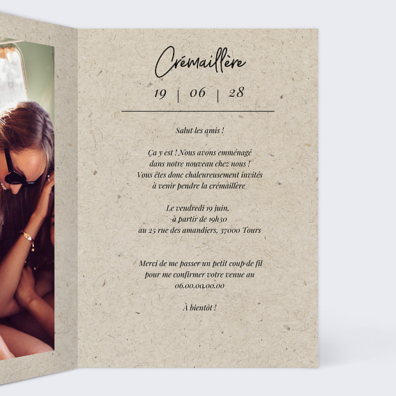 Carte d'invitation Carte Chinée Intérieur Droit