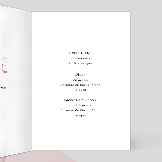 Faire part pacs Illustration Joie Intérieur Droit