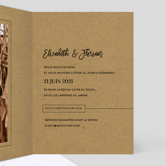 Faire part pacs Modernkraft Intérieur Droit