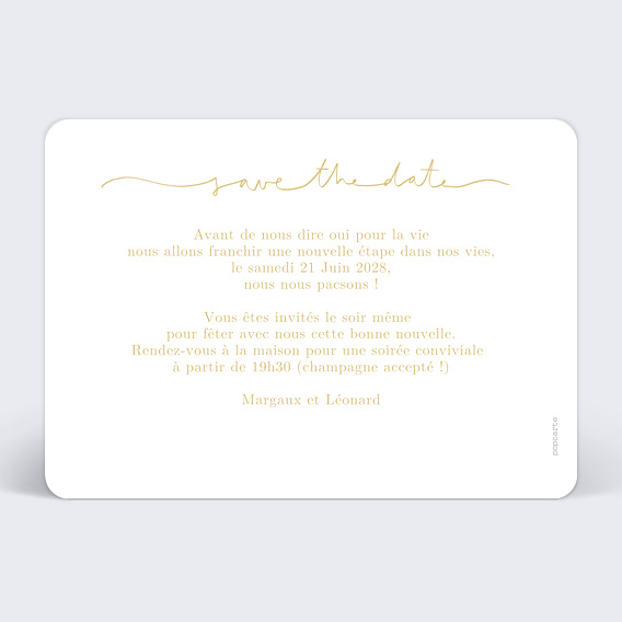 Faire-part Pacs Manuscrite Ocre