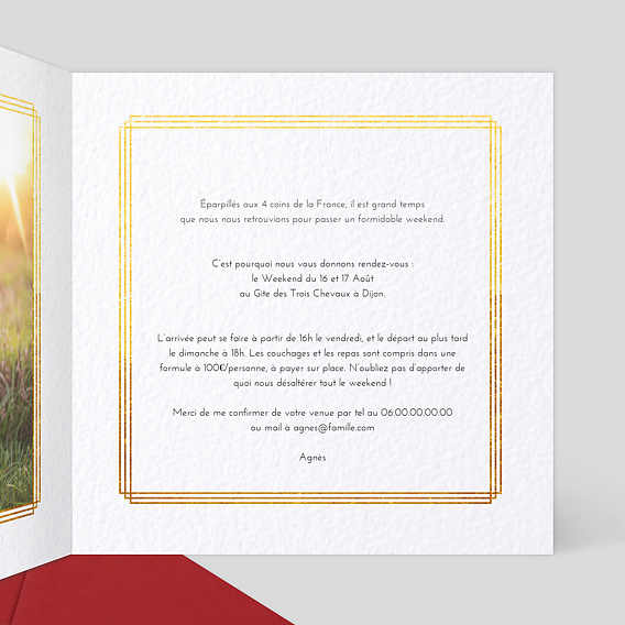 Carte d'invitation Esprit Gatsby Intérieur Droit