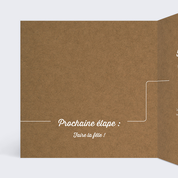 Invitation Anniversaire Timeline Kraft Intérieur Gauche