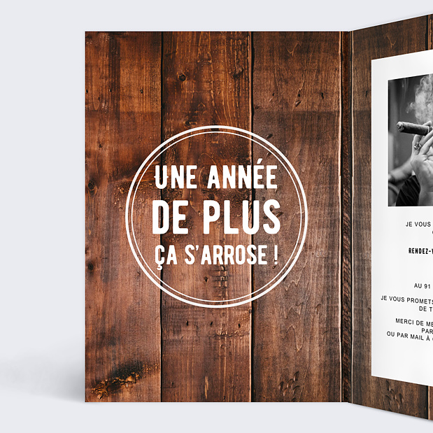 Carte d'invitation anniversaire Pur Malt Intérieur Gauche