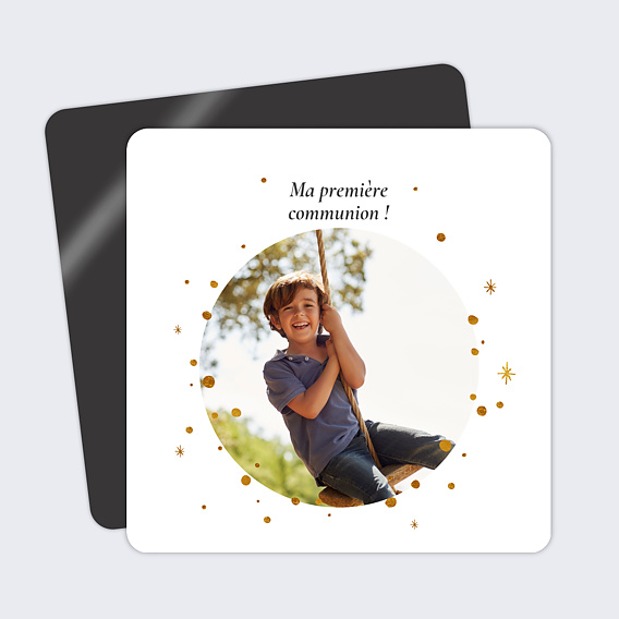 Faire-part communion Golden Dots