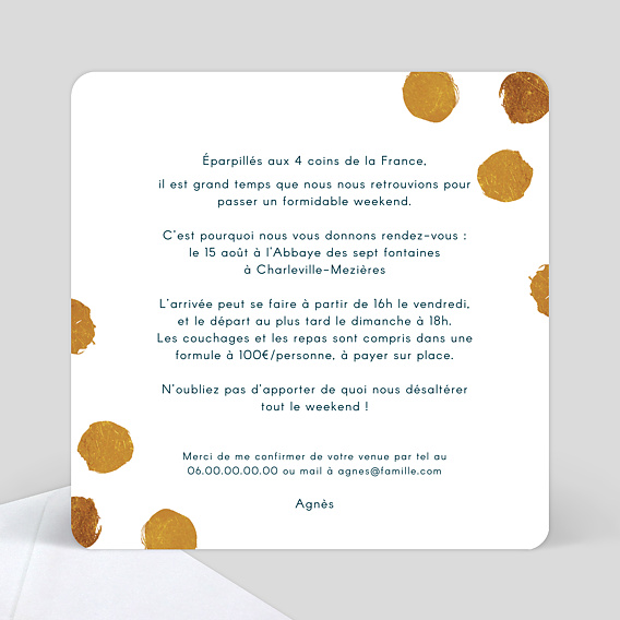 Carte d'invitation Graphique Chic Verso