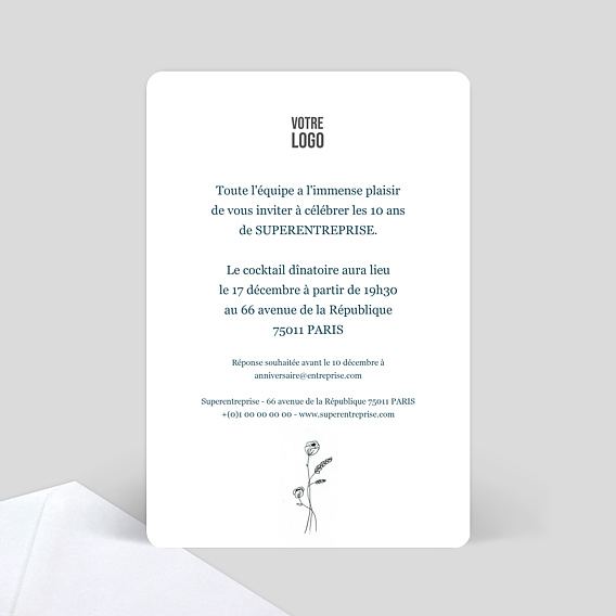 Invitation professionnelle Idylle Verso