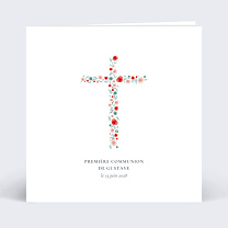 Communion Croix fleurie