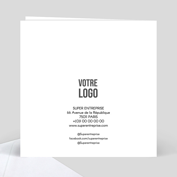 Invitation professionnelle Découpe Inauguration Calligraphie  Verso