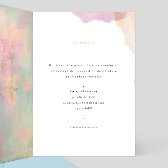 Invitation professionnelle Vernissage Nébuleuse Intérieur Droit