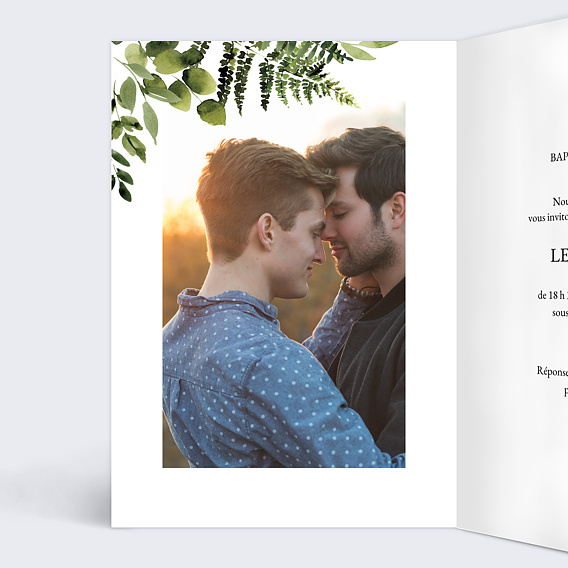 Faire part pacs White Garden Intérieur Gauche