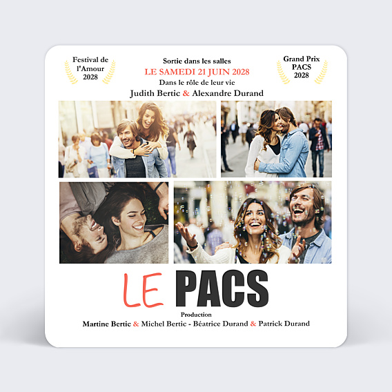 Faire-part Pacs Affiche de Film