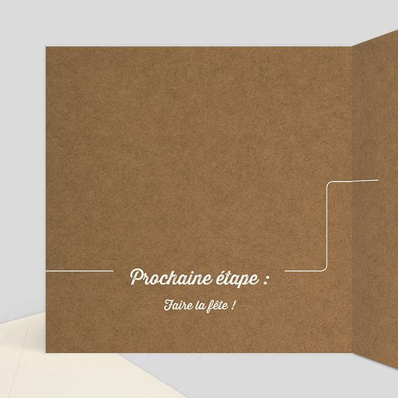 Faire-part communion Timeline Kraft Intérieur Gauche