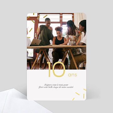 Cartes d’invitations professionnelles virtuelles personnalisables 10 ans chic
