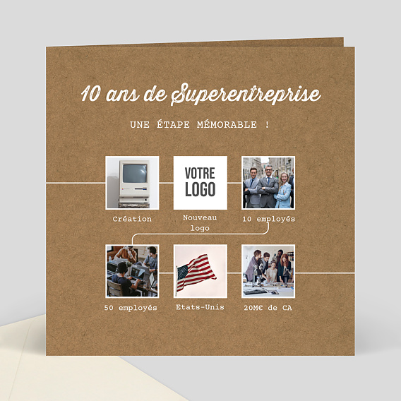 Invitation Professionnelle Timeline Kraft