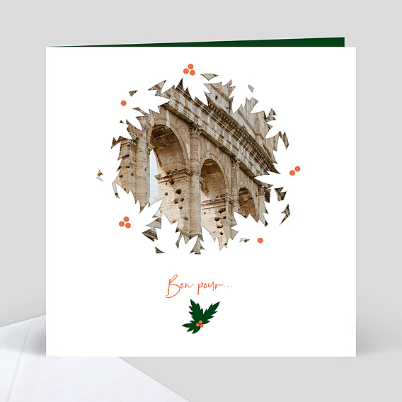 Carte de Noël Couronne Découpe