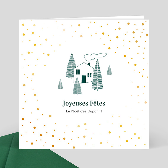 Carte de Noël Dorure Sapins