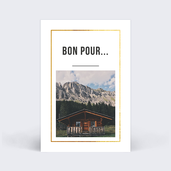 Carte de Noël  Filet d'or - Bon pour