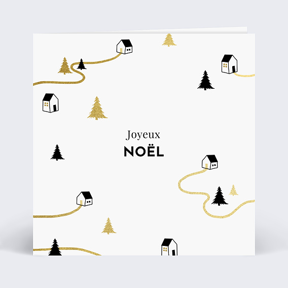 Carte de Noël  Joli village