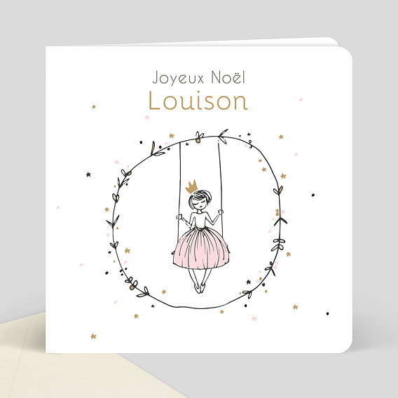 Carte de Noël  Jolie princesse