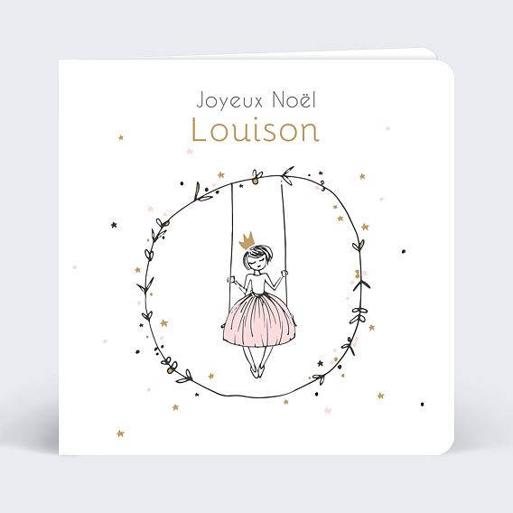 Carte de Noël  Jolie princesse