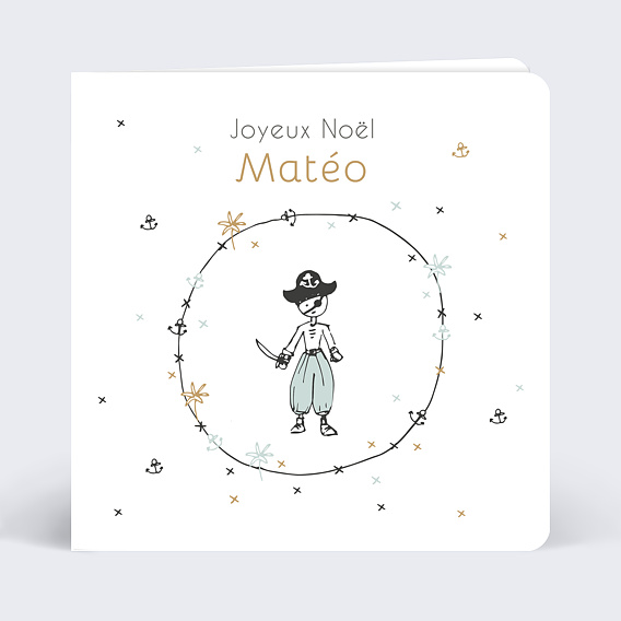 Carte de Noël  Petit pirate