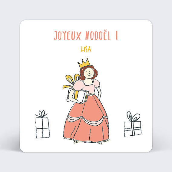 Carte de Noël  Petite princesse