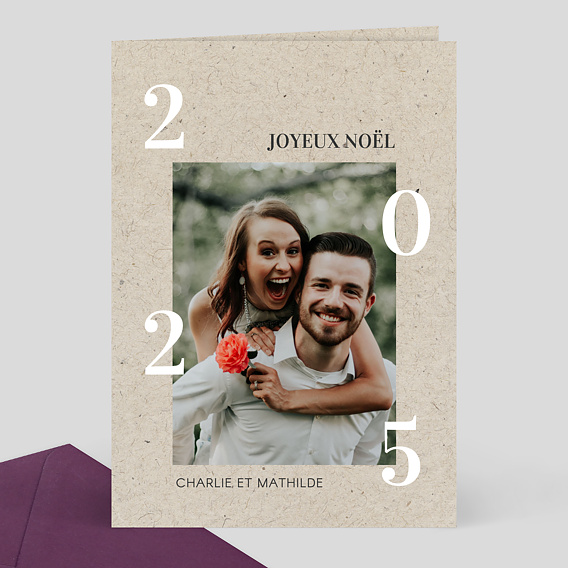 Carte de Noël Photo Chiné