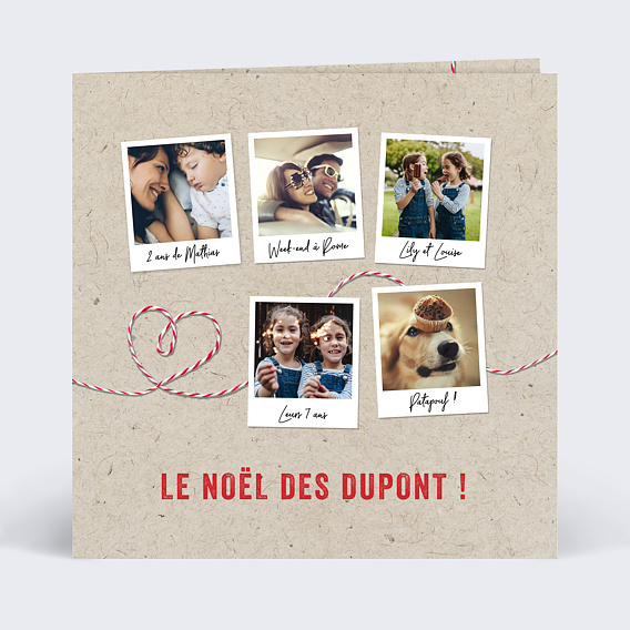 Carte de Noël  Polaroïd