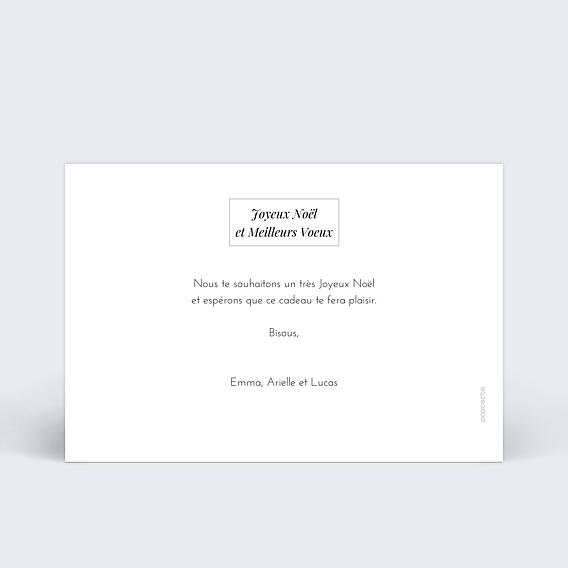 Carte de Noël Etiquette Verso