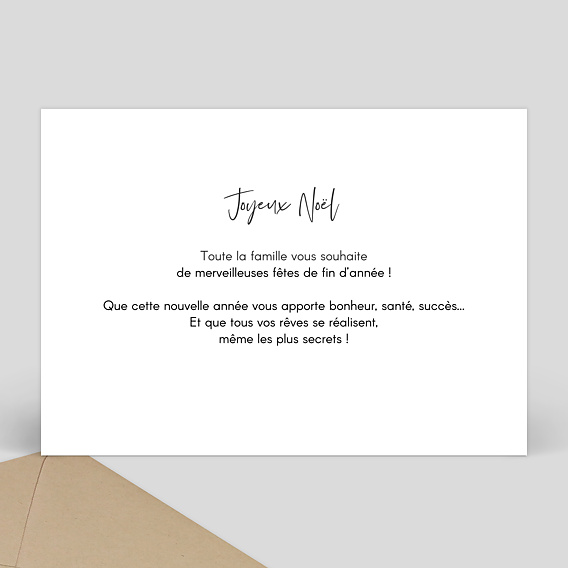 Carte de Noël  Charme classique Verso