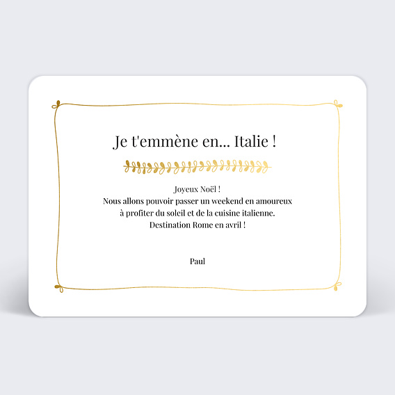 Carte de Noël  Jolies feuilles - Bon pour Verso