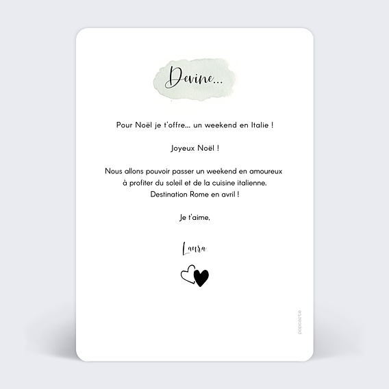 Carte de Noël  Tempo Verso