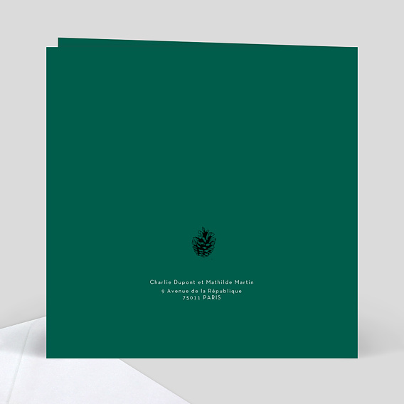 Carte de Noël  Pomme de Pin Verso