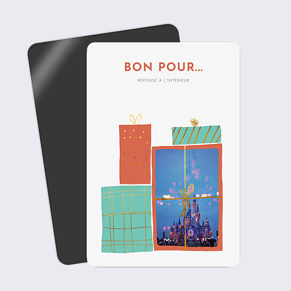 Carte de Noël Bon pour Cadeaux
